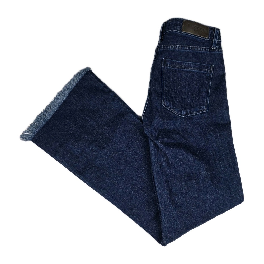 Parker Smith Jeans Womens Size 26 Flare Fit‎ Raw Hem Blue Denim Pants